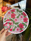 Çantalı Katlanabilir Yuvarlak Yelpaze Hibiskus Çiçek Desenli