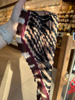 Piliseli Fular Toka Bordo Detay Zebra Desenli 55 x 55 cm