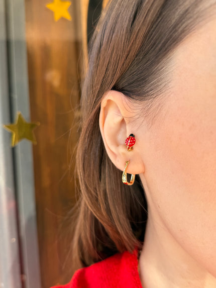 VIP Uğur Böceği Küçük Halka Küpe