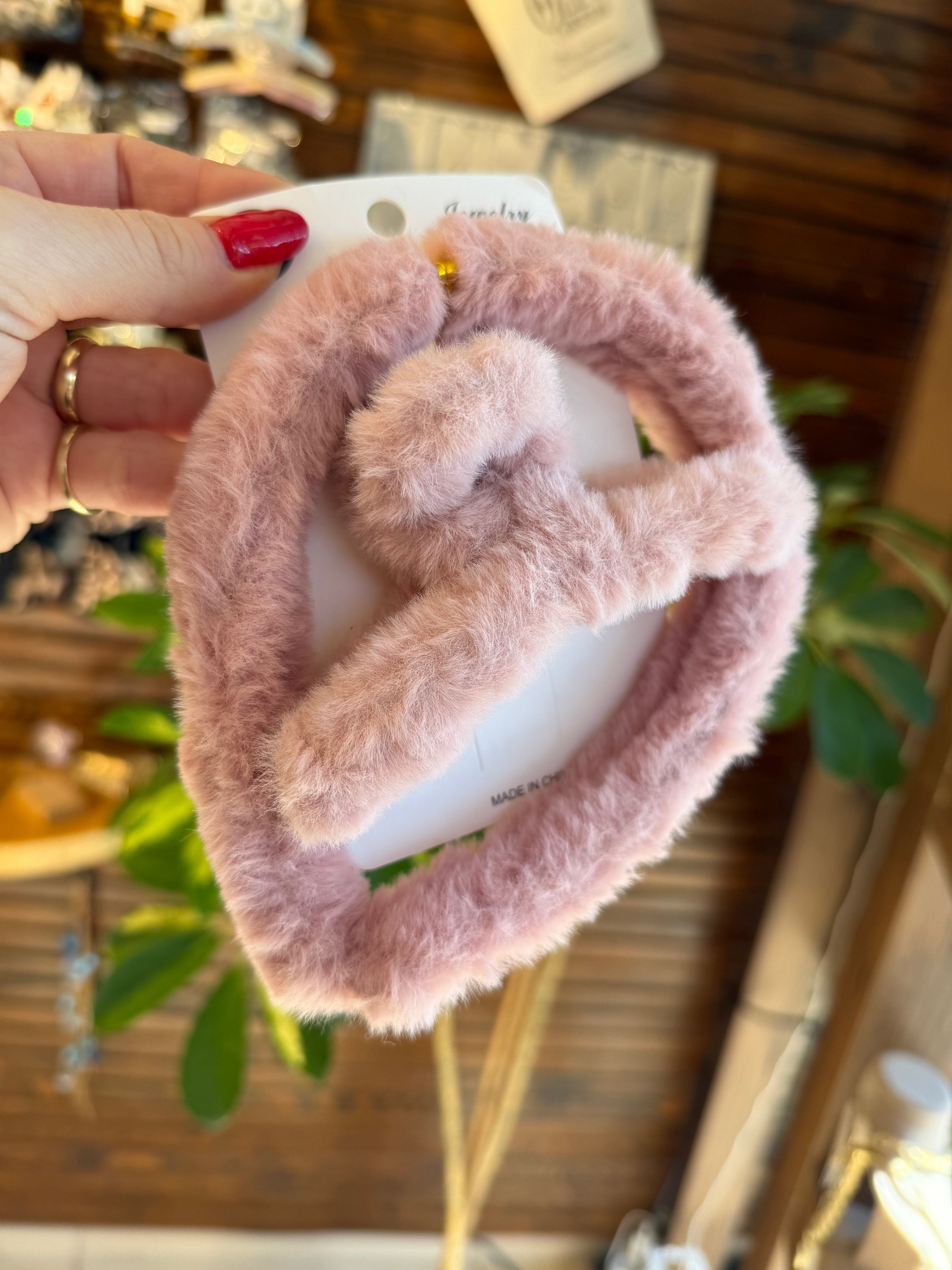 Peluş Taç Toka Seti Pembe