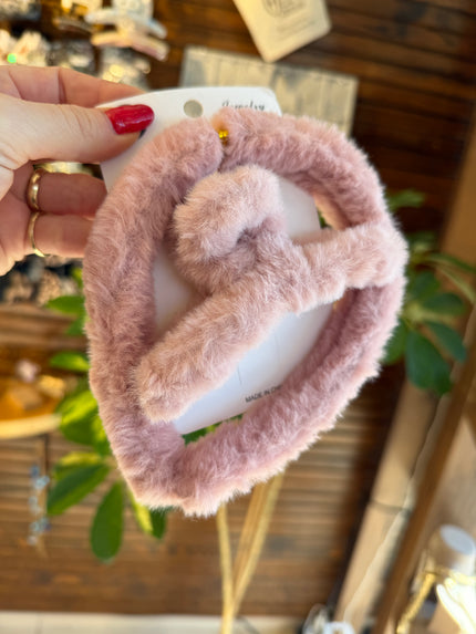 Peluş Taç Toka Seti Pembe