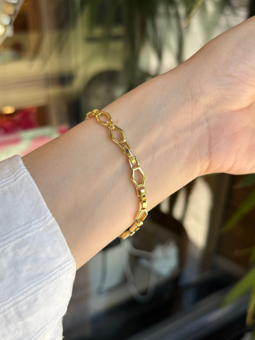 VIP Taşlı Luna Petek Bileklik 17 + 2 cm